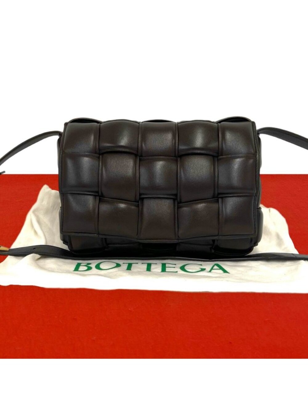 Bottega Veneta Padded Cassette Leather Shoulder Bag Cross Brown